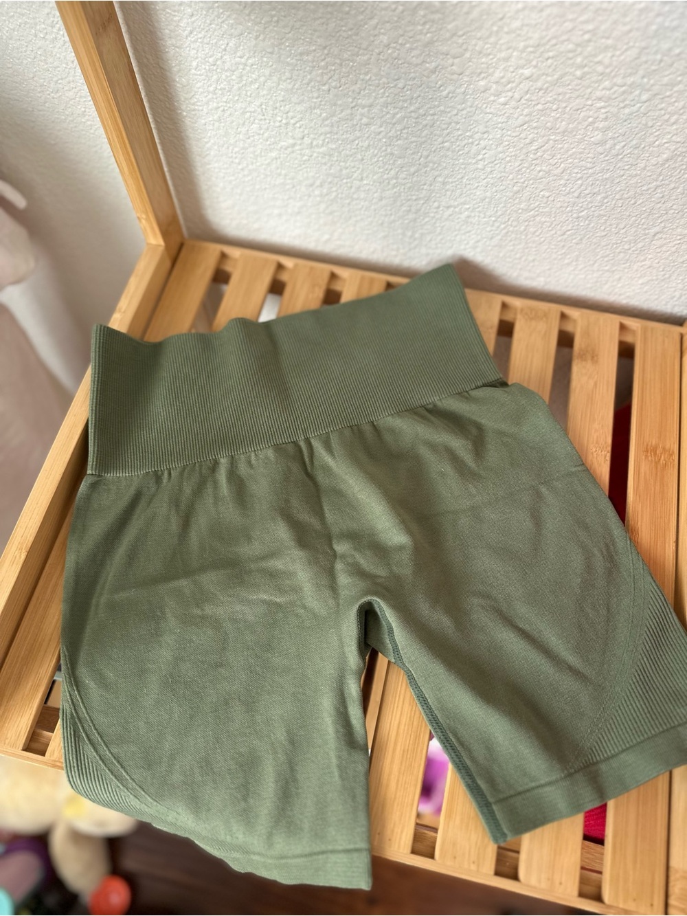 Zella Olive Green High-Waist Athletic Bike Shorts